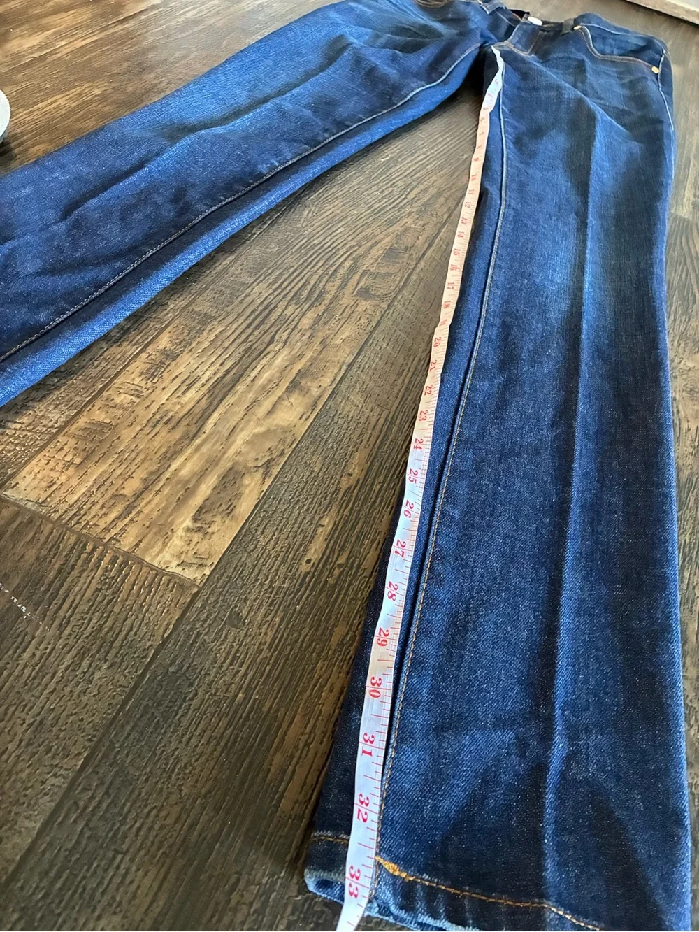 Tory Burch Dark Blue Skinny Jeans with Gold Hardware